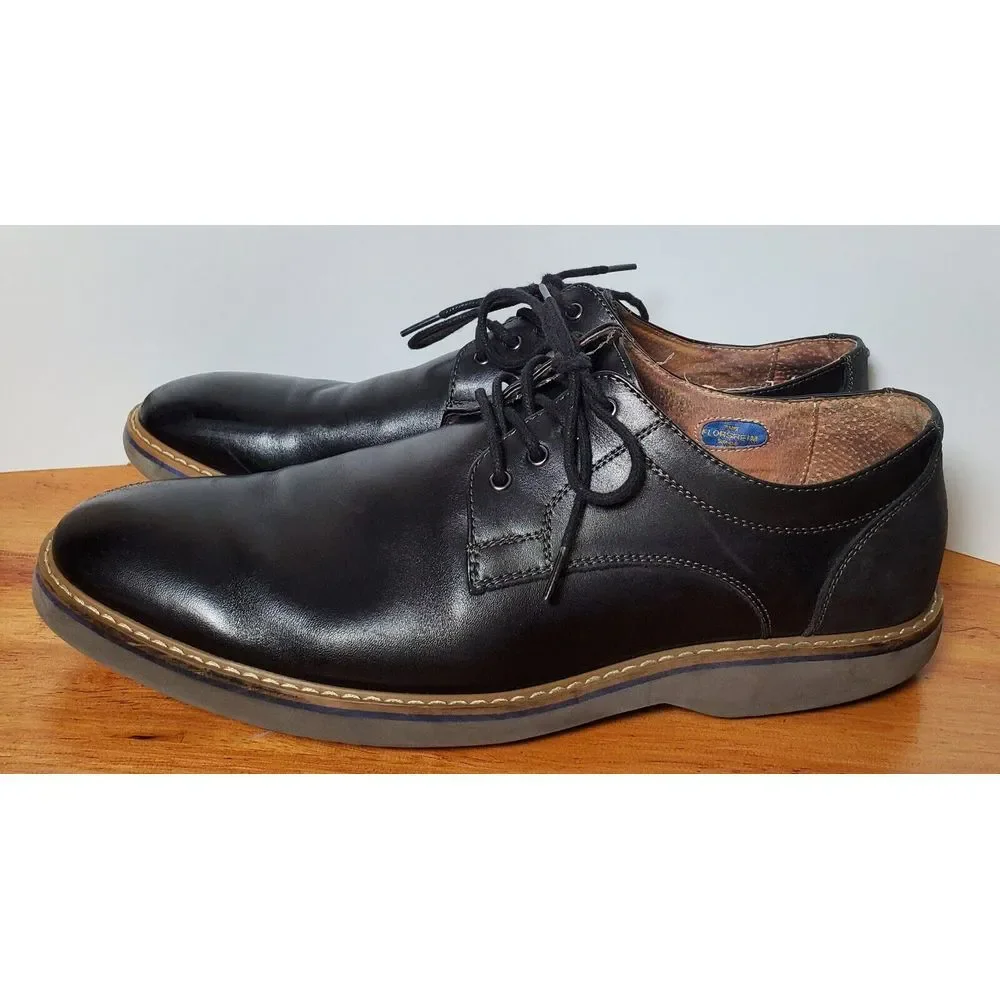 Florsheim Union Plain Toe Oxfords Black Leather‎ Men's 11.5 Dress Casual Lace